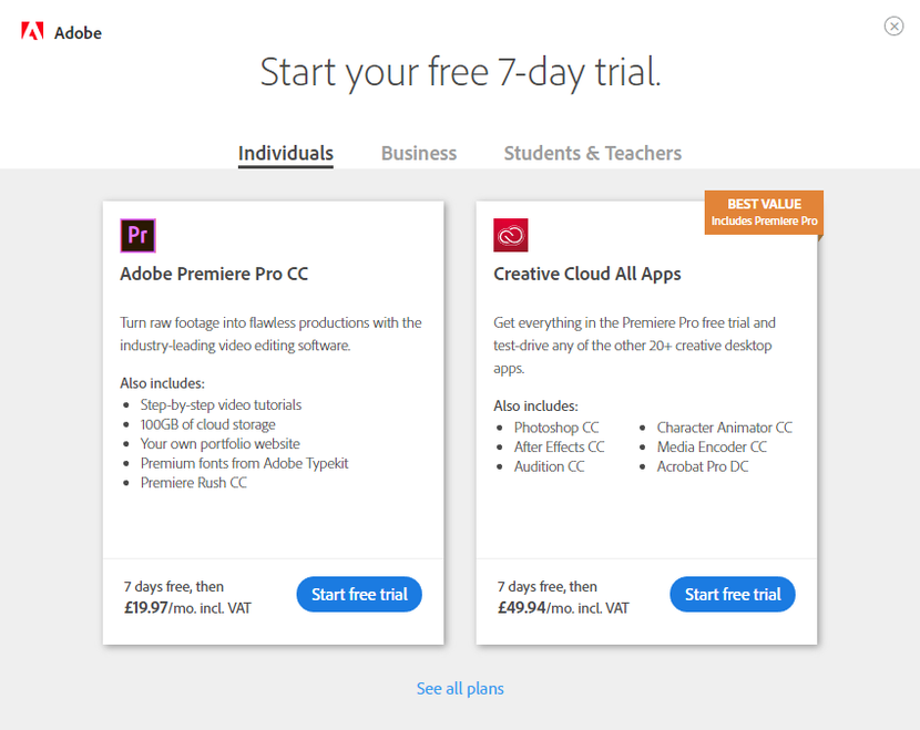 Adobe acrobat free trial 30 days